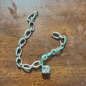 Tiffany & Co. Silver Bracelet with Turquoise Charm